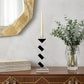 Black Crystal Geometric Tabletop Pillar Candle Holders