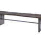 Rectangular Indian Mango Woodbrown Tone Finish W Metal Cladding On The Base Dining Bench