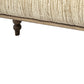 55" Cream and Wood Brown Upholstered Fabric Bench