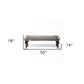 55" Gray and Black Upholstered Cotton Blend Floral Distressed Bench