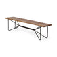 66" Brown and Black Distressed Live Edge Solid Wood Dining Bench