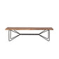 66" Brown and Black Distressed Live Edge Solid Wood Dining Bench