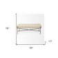17" Cream and Black Upholstered Cotton Blend Geometric Bench