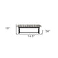 15" Off White and Black Upholstered Faux Leather Bench