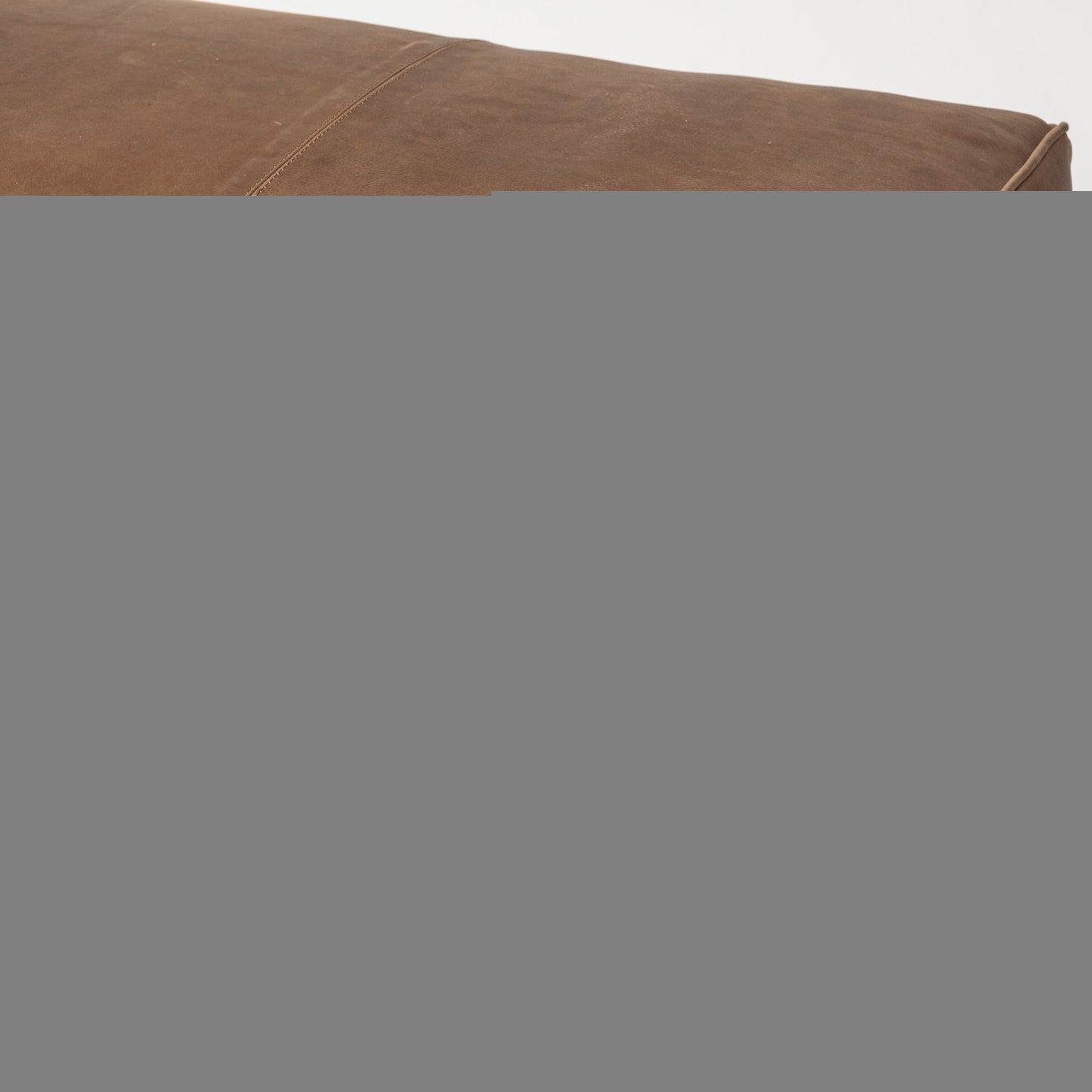 55" Brown and Black Genuine Leather Upholstery Bench
