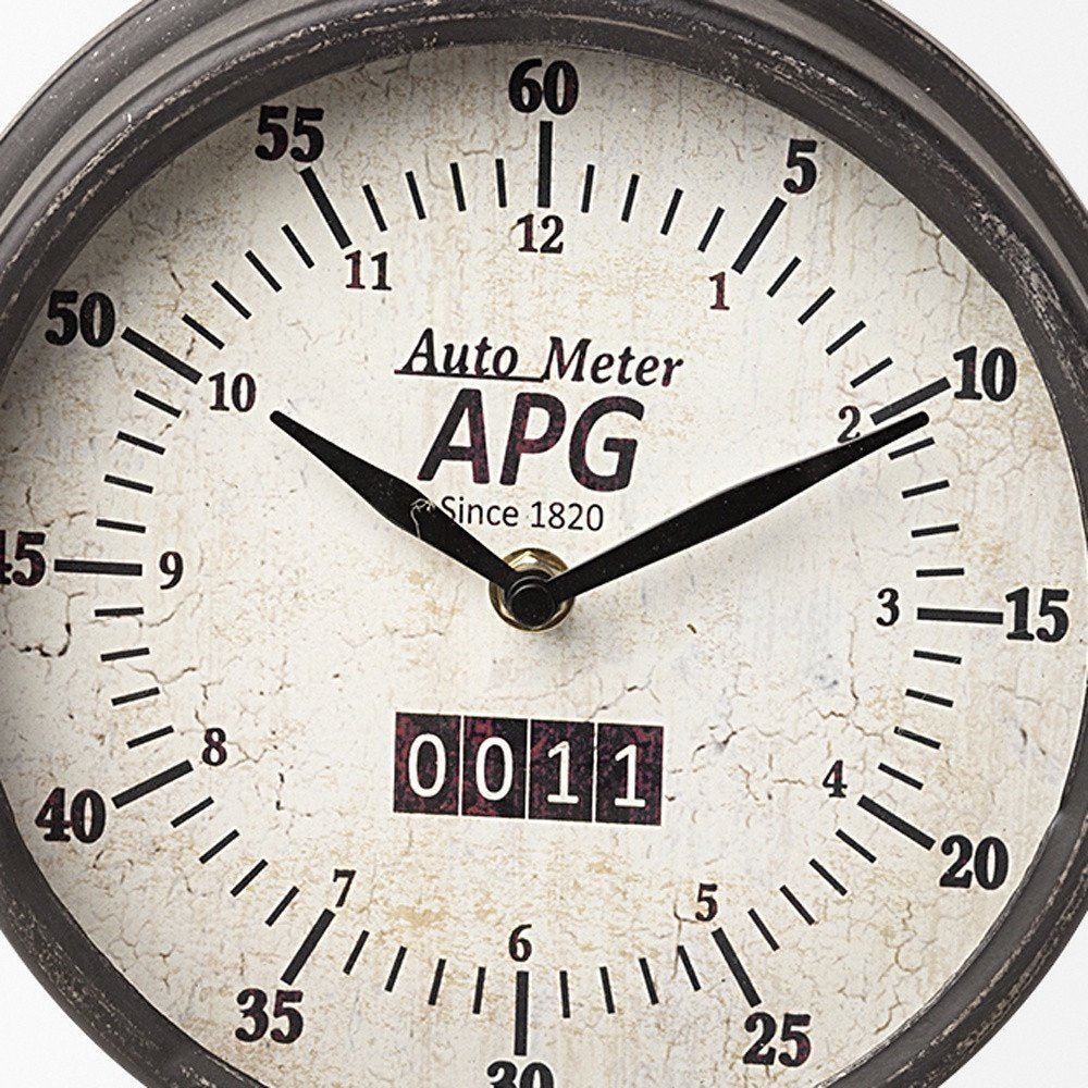 16" Black Metal Table Clock