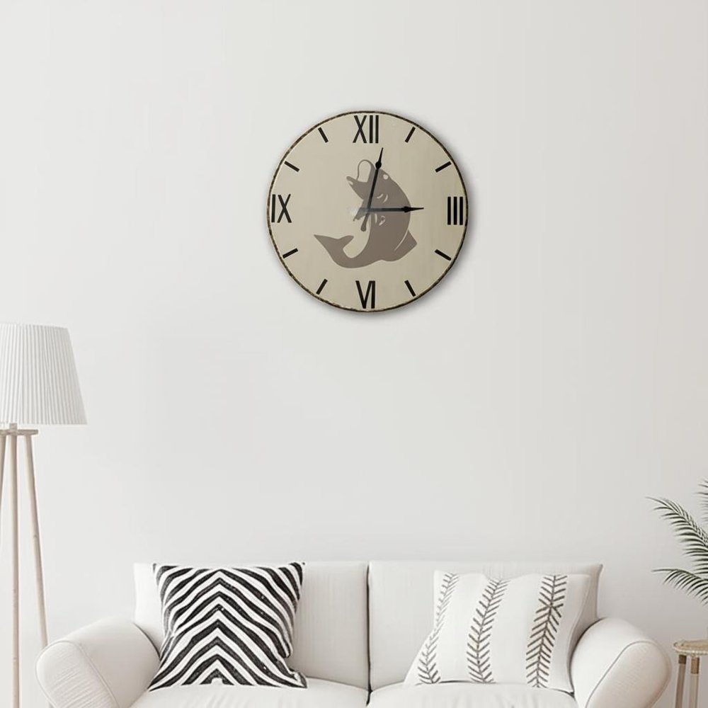 3" Circle Black Wood Analog Wall Clock