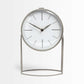 12" Gray Metal Table Clock