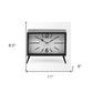 11" Black And White Metal Table Clock