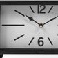 11" Black And White Metal Table Clock