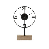 18" Black Metal Table Clock