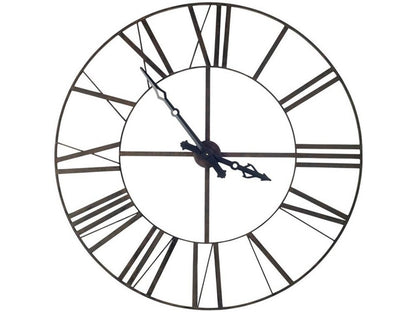 50" Circle Black Metal Skeleton Wall Clock