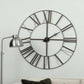 50" Circle Black Metal Skeleton Wall Clock