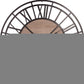 59" Black And Brown Metal and Solid Wood Skeleton Circle Wall Clock