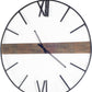 2" Circle Black Metal Skeleton Wall Clock
