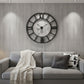 54" Round Xl Industrial Style Wall Clock With Open Face Desing