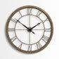 32" Circle Brown Metal Skeleton Wall Clock