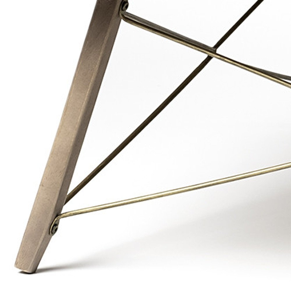 40" Brown and Black Solid Wood and Metal Square Coffee Table