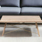 40" Brown and Black Solid Wood and Metal Square Coffee Table