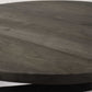 41" Brown and Black Solid Wood and Metal Round Coffee Table