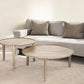 Set of Two Brown Solid Wood Round Nested Coffee Tables