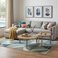 Set of Two Brown Solid Wood Round Nested Coffee Tables