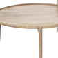 Set of Two Brown Solid Wood Round Nested Coffee Tables