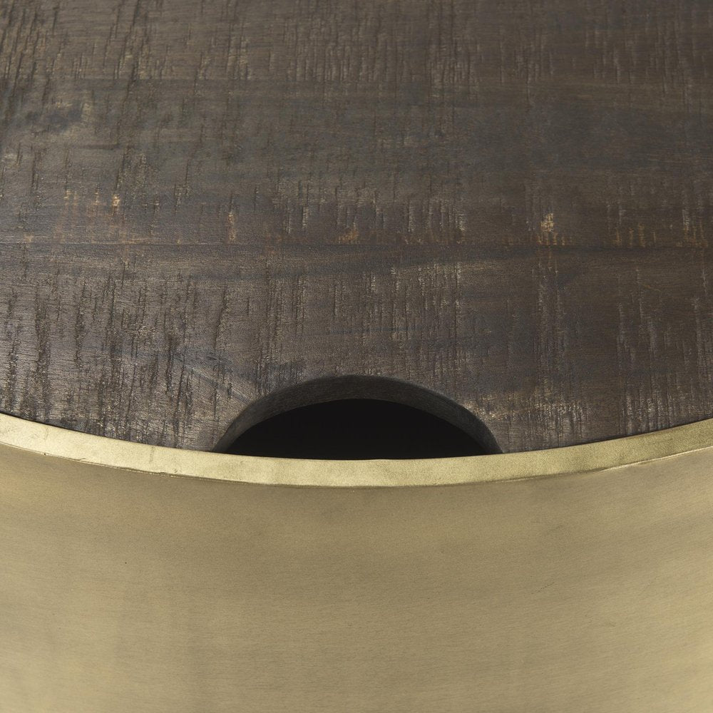 Brown Wood Round Nested Coffee Tables