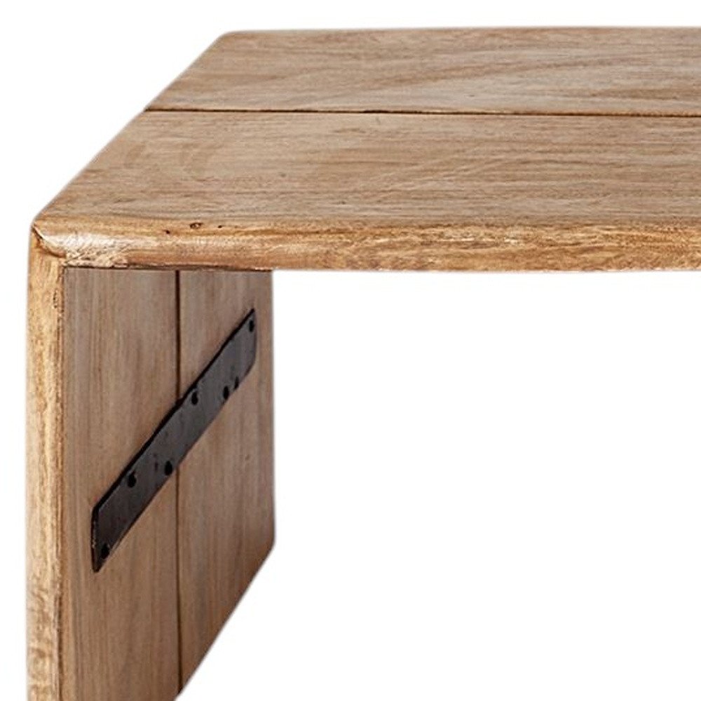 48" Brown Solid Wood Coffee Table