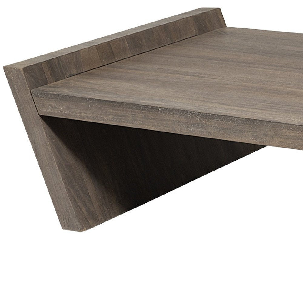 59" Brown Wood Coffee Table