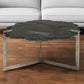 40" Black and Gold Stone and Iron Free Form Distressed Coffee Table
