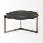 40" Black and Gold Stone and Iron Free Form Distressed Coffee Table