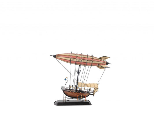 12" Pink And Orange Metal Hand Painted Model Airplane