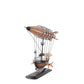 12" Pink And Orange Metal Hand Painted Model Airplane