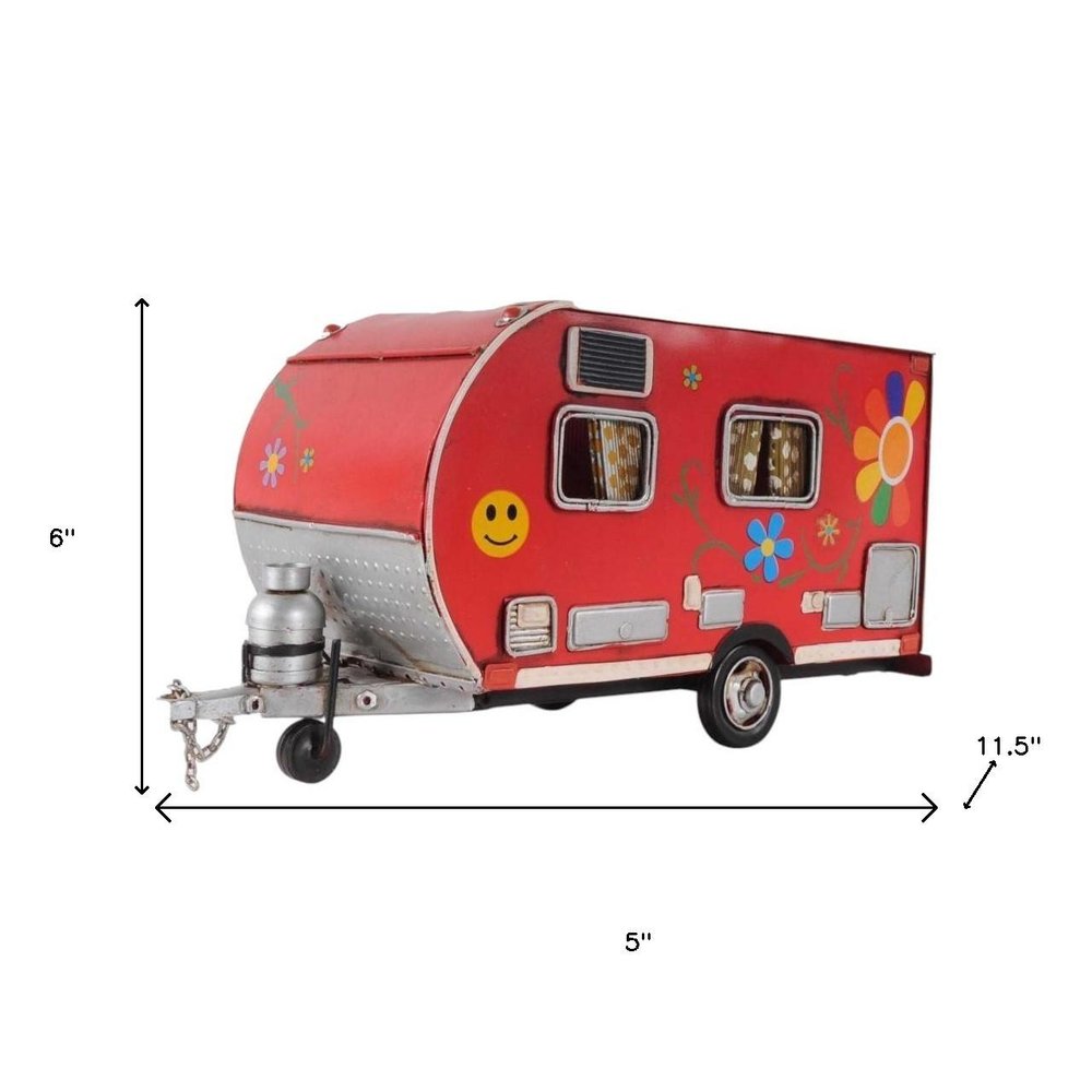Red Camper Trailer Model Tissue Holder