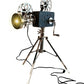 36" Black And Silver Tripod Floor Lamp With Metal Novelty Shade