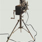 36" Black And Silver Tripod Floor Lamp With Metal Novelty Shade