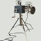 36" Black And Silver Tripod Floor Lamp With Metal Novelty Shade