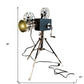 36" Black And Silver Tripod Floor Lamp With Metal Novelty Shade