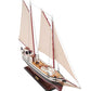 31" Black and White Solid Wood Hand Painted Model Boat Tabletop Sculpture