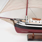 31" Black and White Solid Wood Hand Painted Model Boat Tabletop Sculpture