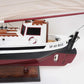 31" Black and White Solid Wood Hand Painted Model Boat Tabletop Sculpture