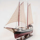 31" Black and White Solid Wood Hand Painted Model Boat Tabletop Sculpture