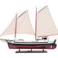31" Black and White Solid Wood Hand Painted Model Boat Tabletop Sculpture