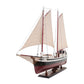 31" Black and White Solid Wood Hand Painted Model Boat Tabletop Sculpture