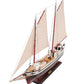 31" Black and White Solid Wood Hand Painted Model Boat Tabletop Sculpture