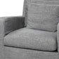 38" Gray and Brown Linen Arm Chair