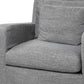 38" Gray and Brown Linen Arm Chair