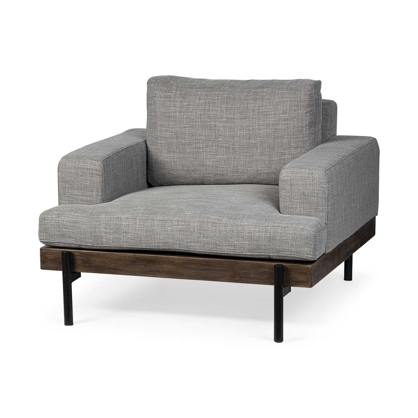 41" Gray and Black Fabric Club Chair