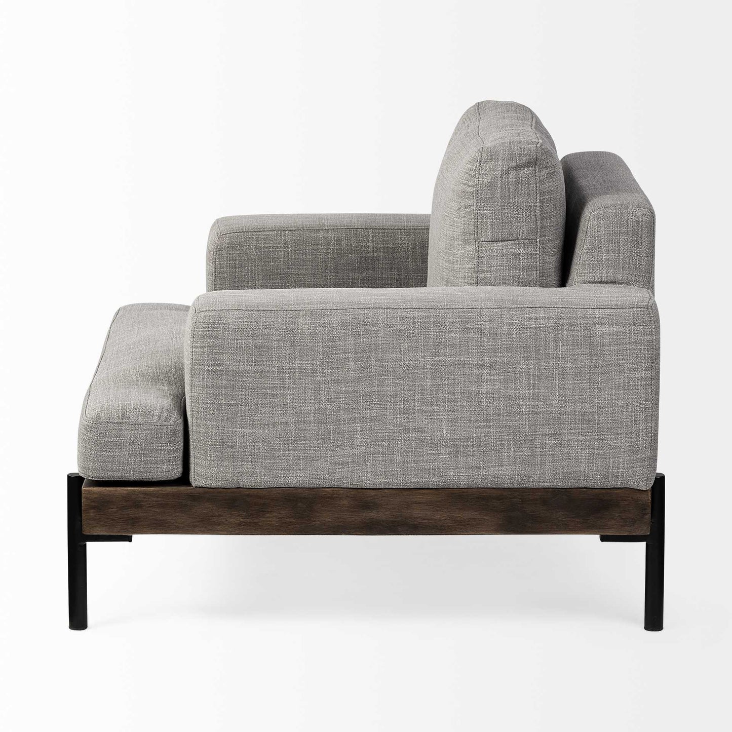 41" Gray and Black Fabric Club Chair